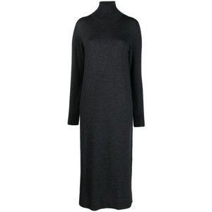 P.A.R.O.S.H. Grey Midi Dress With High Neckline - NWT